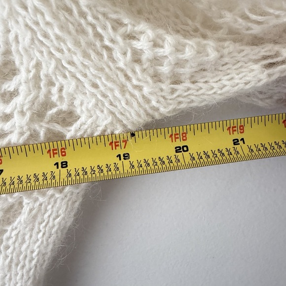 Open Knit Sweater Cream Sheer Lightweight Layering Top M Made In Italy Y2K - Picture 5 of 6